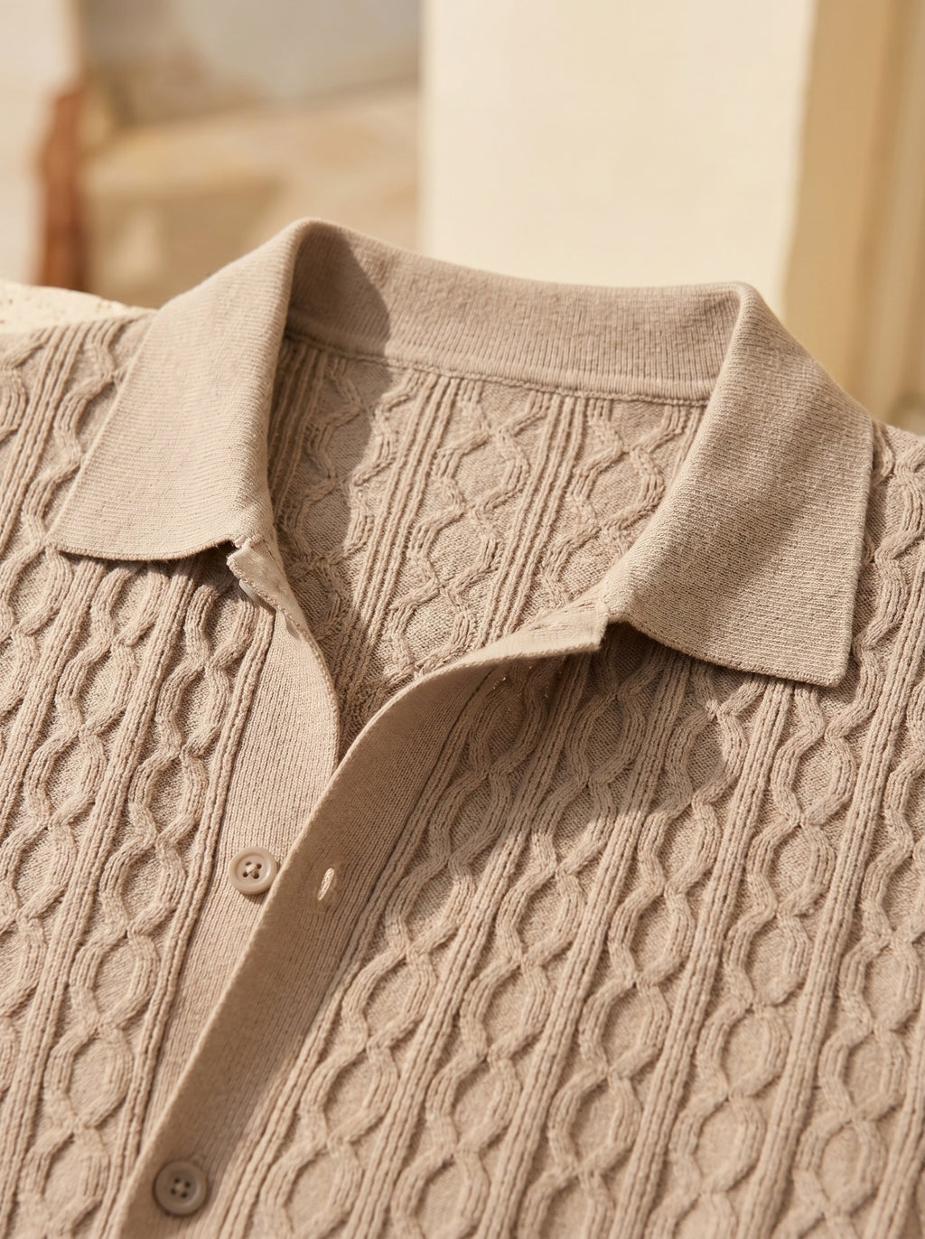 Bruno Cable Knit Polo Shirt
