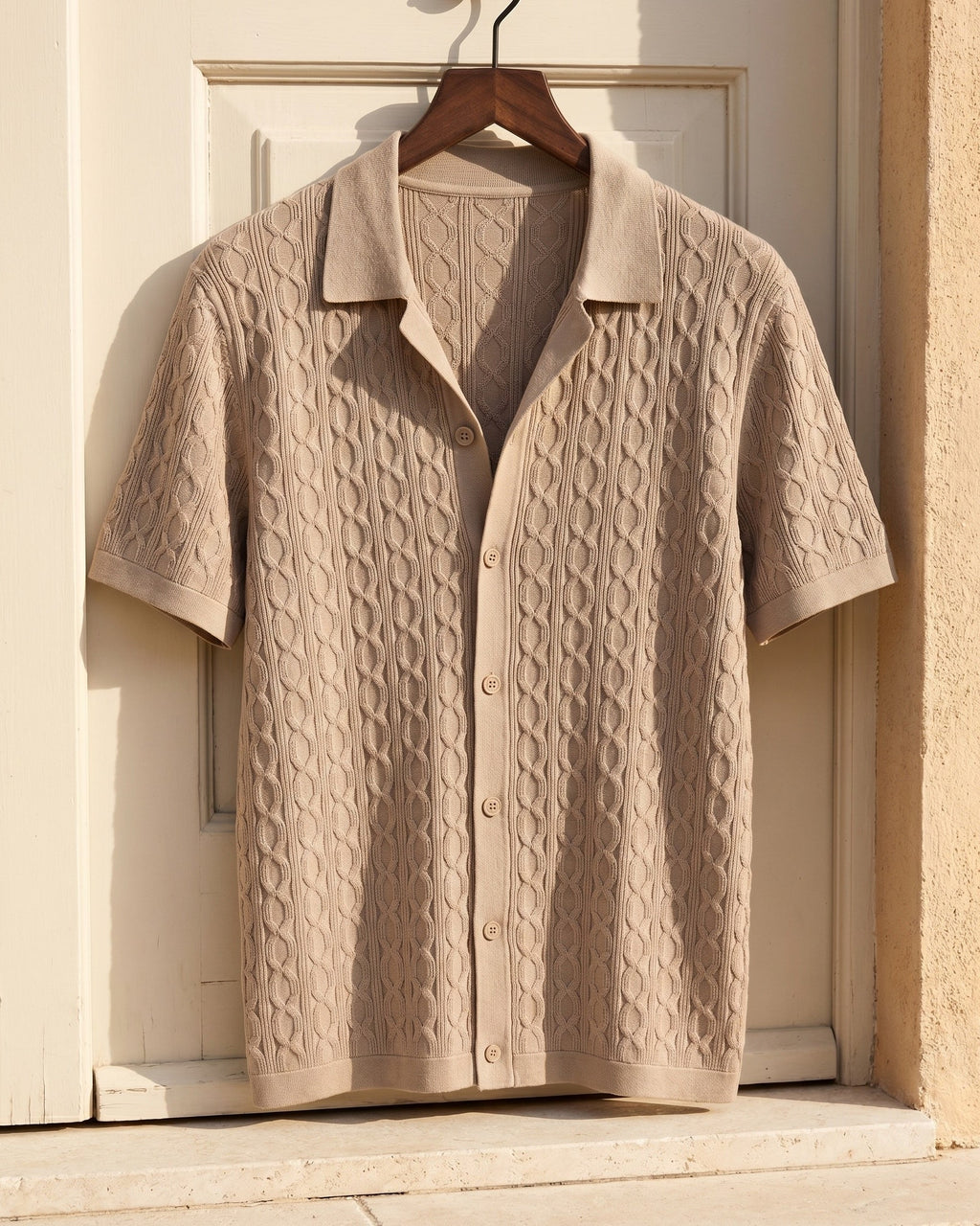 Bruno Cable Knit Polo Shirt